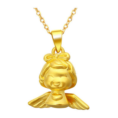 粵通999千足金天使寶寶福星吊墜 精致3D硬金工藝，靈動寓意傳福